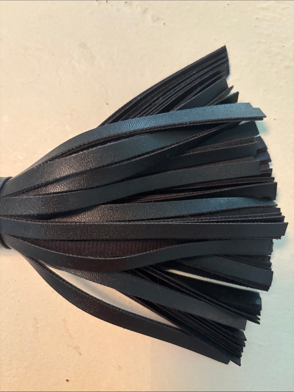 Black FAUX Leather Tassel Bag Charm - Picture 2 of 3